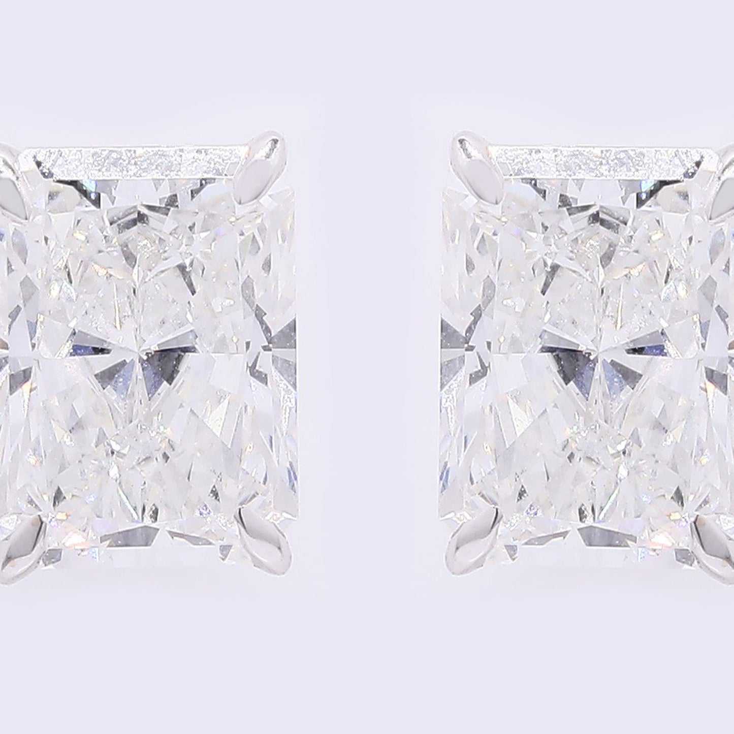 3.74 Carats Lab Grown Diamond 14K Gold Earrings