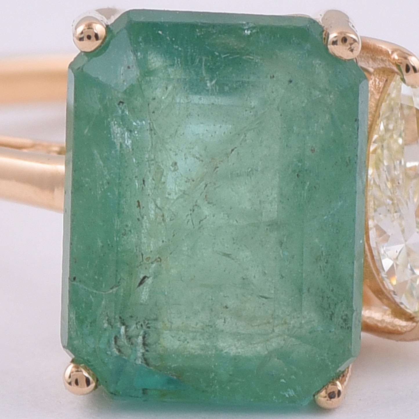 2.80 Ct Octagon Step Cut Natural Emerald 14K Gold Ring