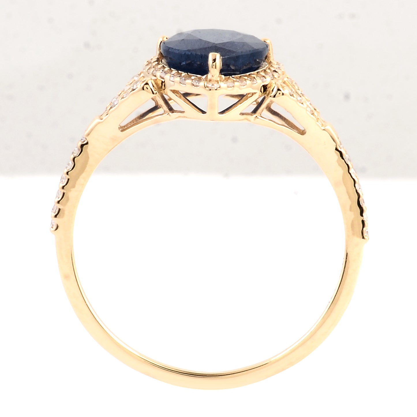 2.50 Ct Pear Mixed Cut Natural Corundum Sapphire 14K Gold Ring