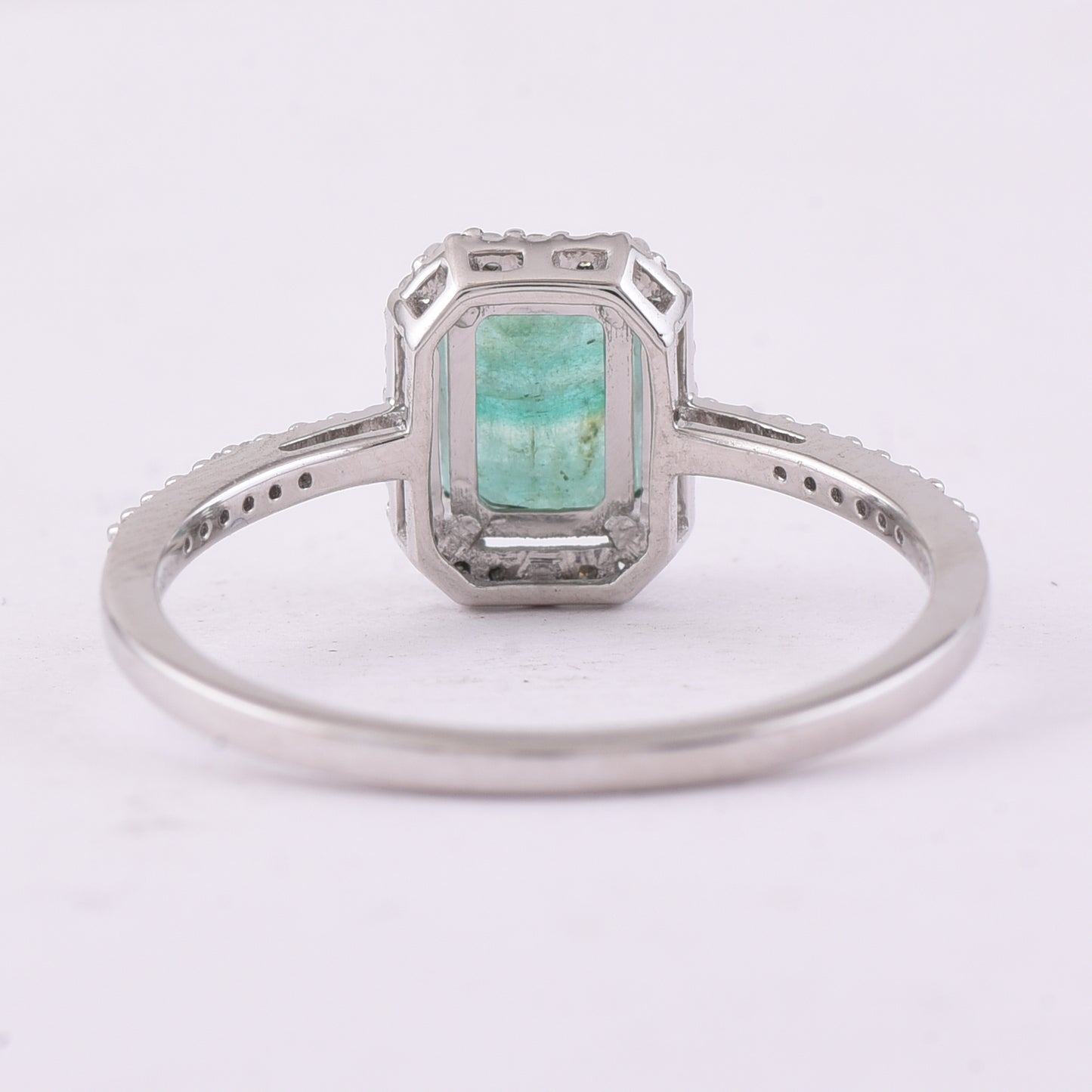 1.15 Ct Octagon Step Cut Natural Emerald 950 Platinum Ring
