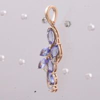 1.50 Ct Marquise Natural Tanzanite 14K Gold Pendant