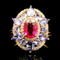 2.00 Ct Oval Rubellite 14K Gold Ring