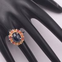 8.91 Ct Oval Sapphire 9K Gold Ring