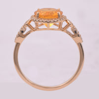 1.34 Ct Round Mixed Cut Natural Fire Opal 14K Gold Ring