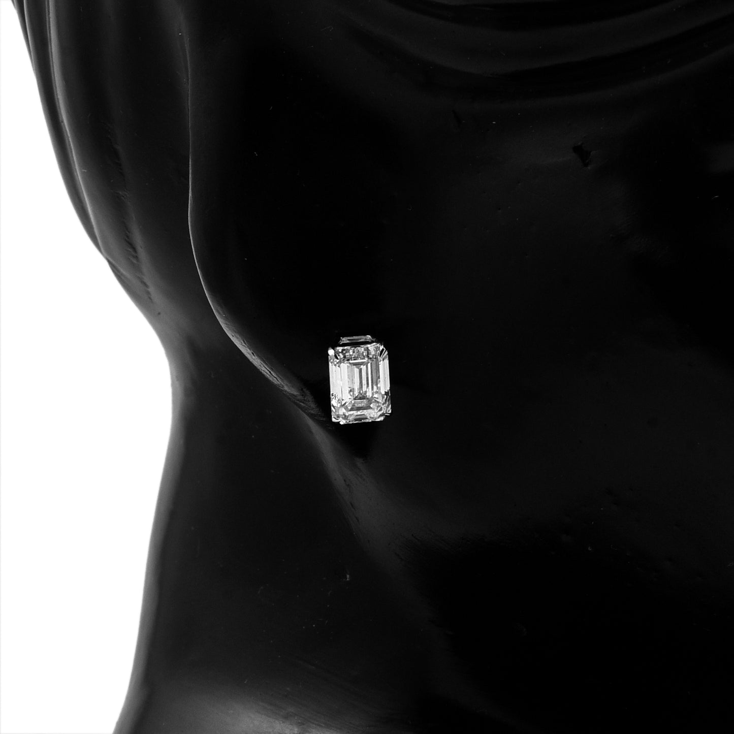 3.83 Carats Lab Grown Diamond 14K Gold Earrings