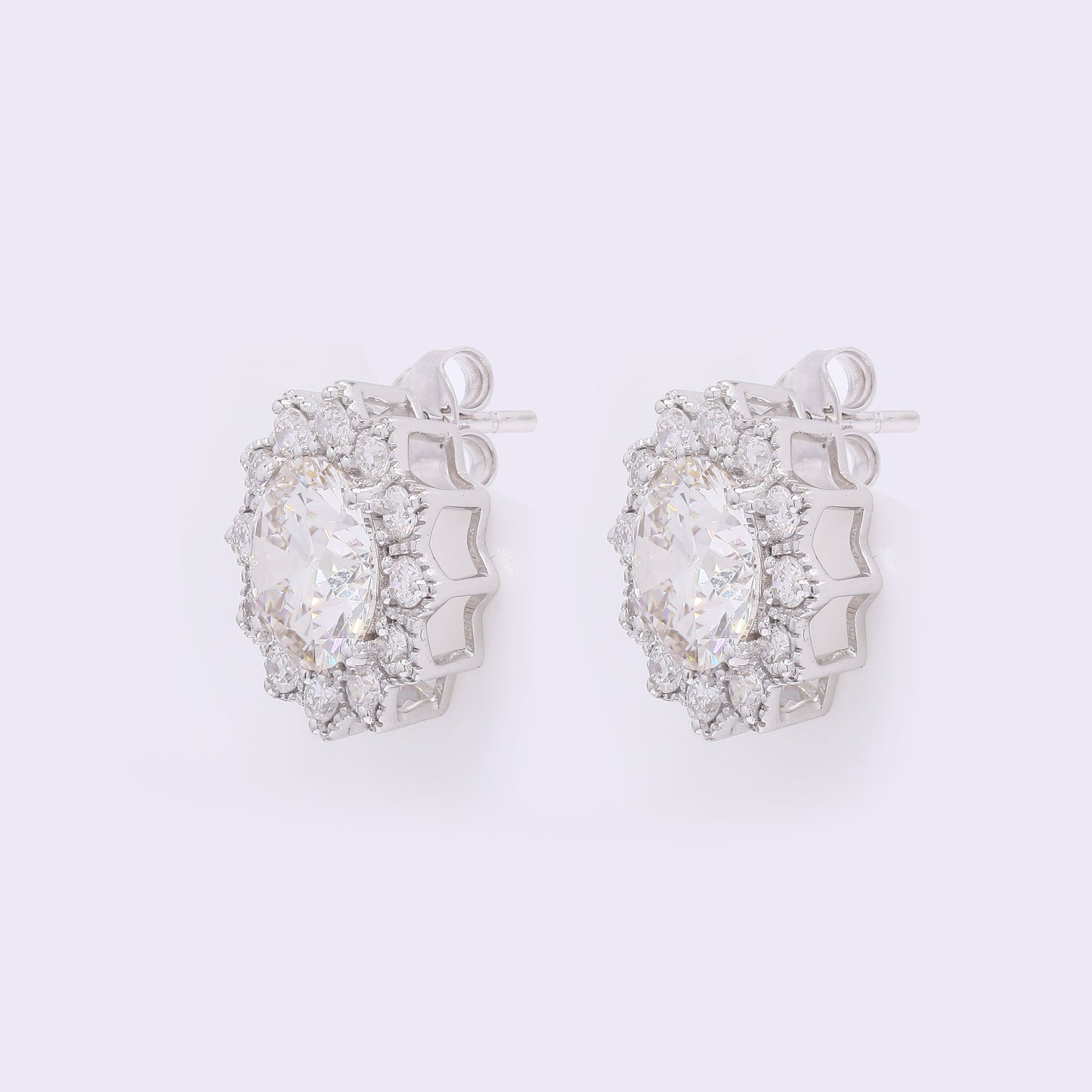 3.85 Carats Lab Grown Diamond 14K Gold Earrings