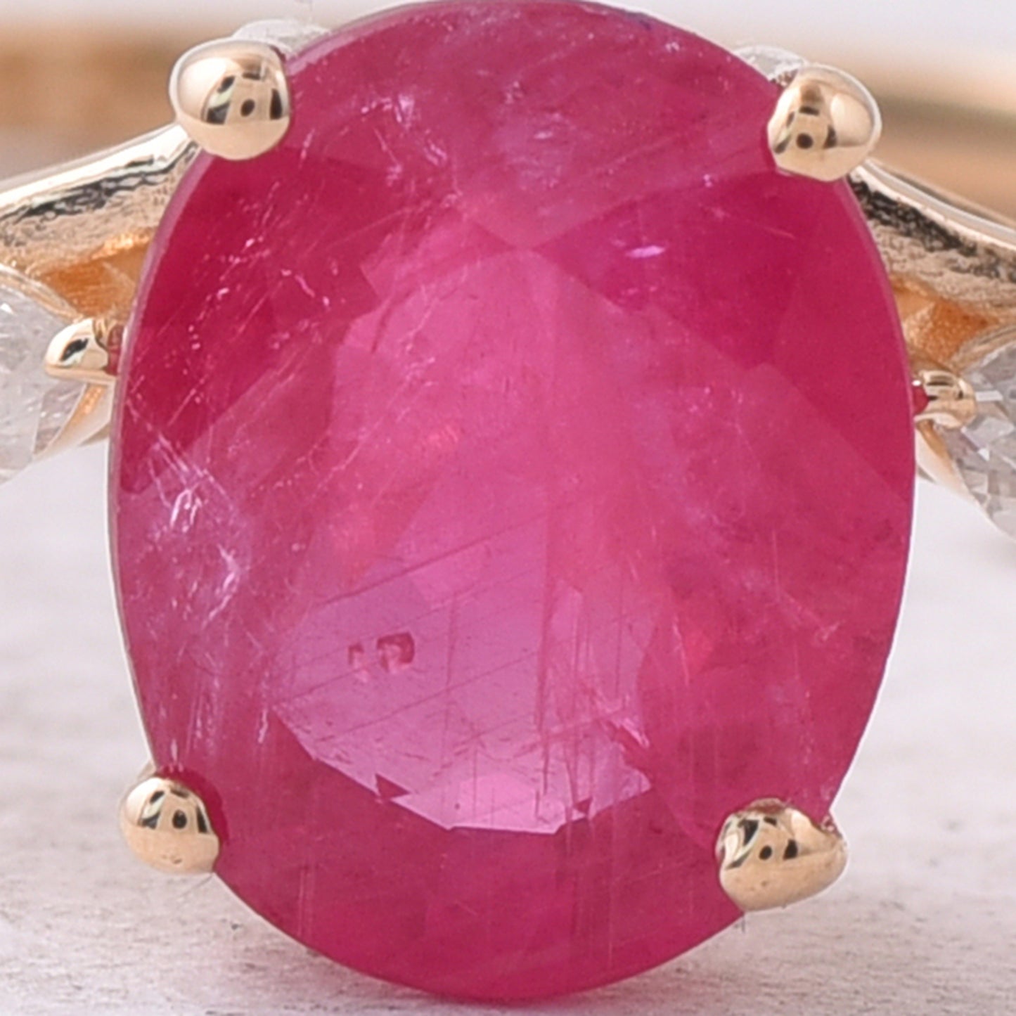 1.45 Ct Oval Natural Ruby 14K Gold Ring