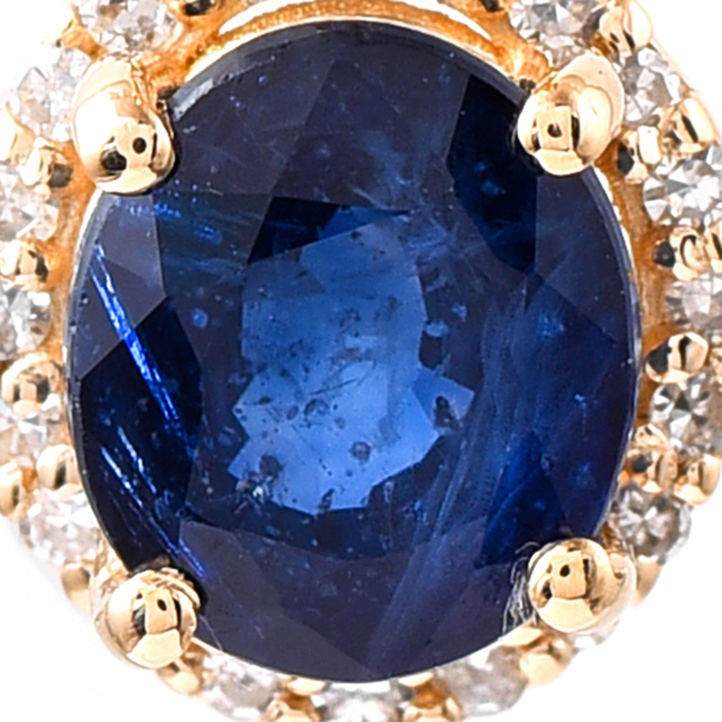 1.13 Ct Oval Mixed Cut Natural Sapphire 14K Gold Pendant