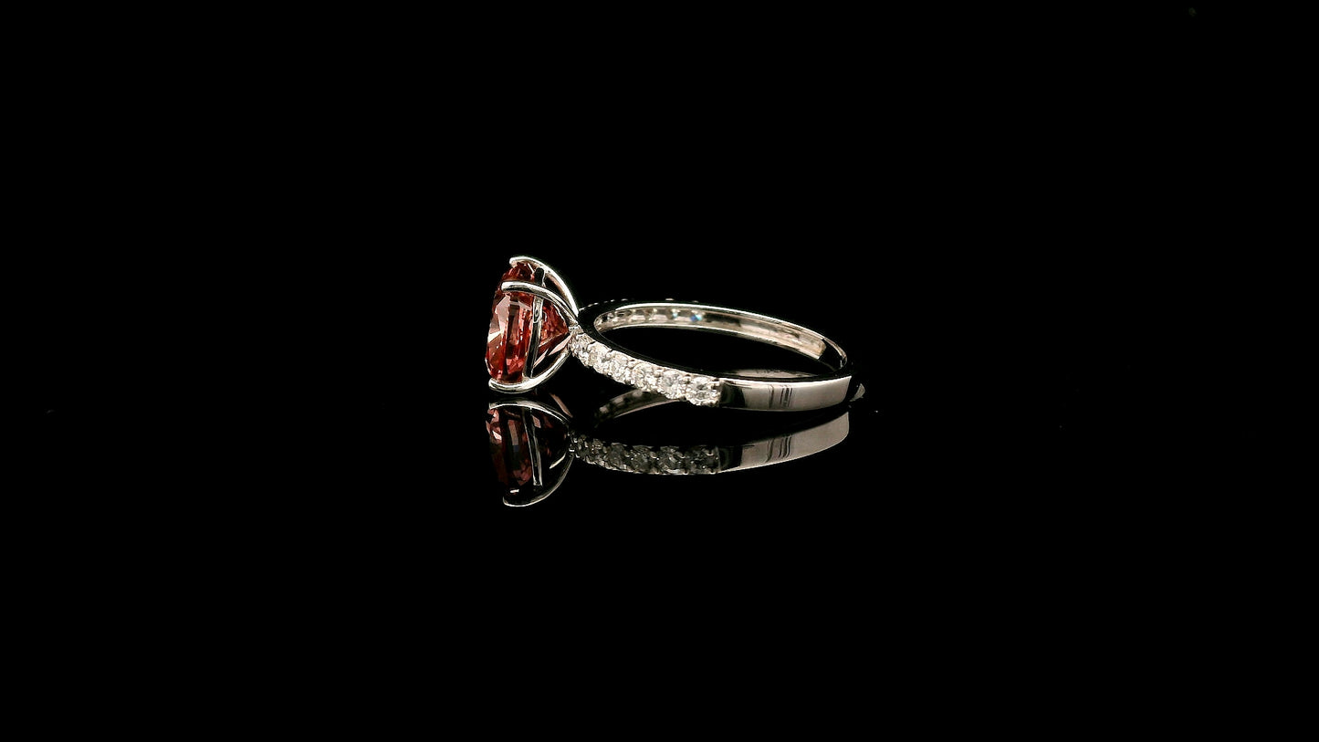 3.35 Carats Pink Lab Grown Diamond 14K Gold Ring
