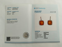 2.15 Ct Cushion Mixed Cut Natural Fire Opal 14K Gold Earrings