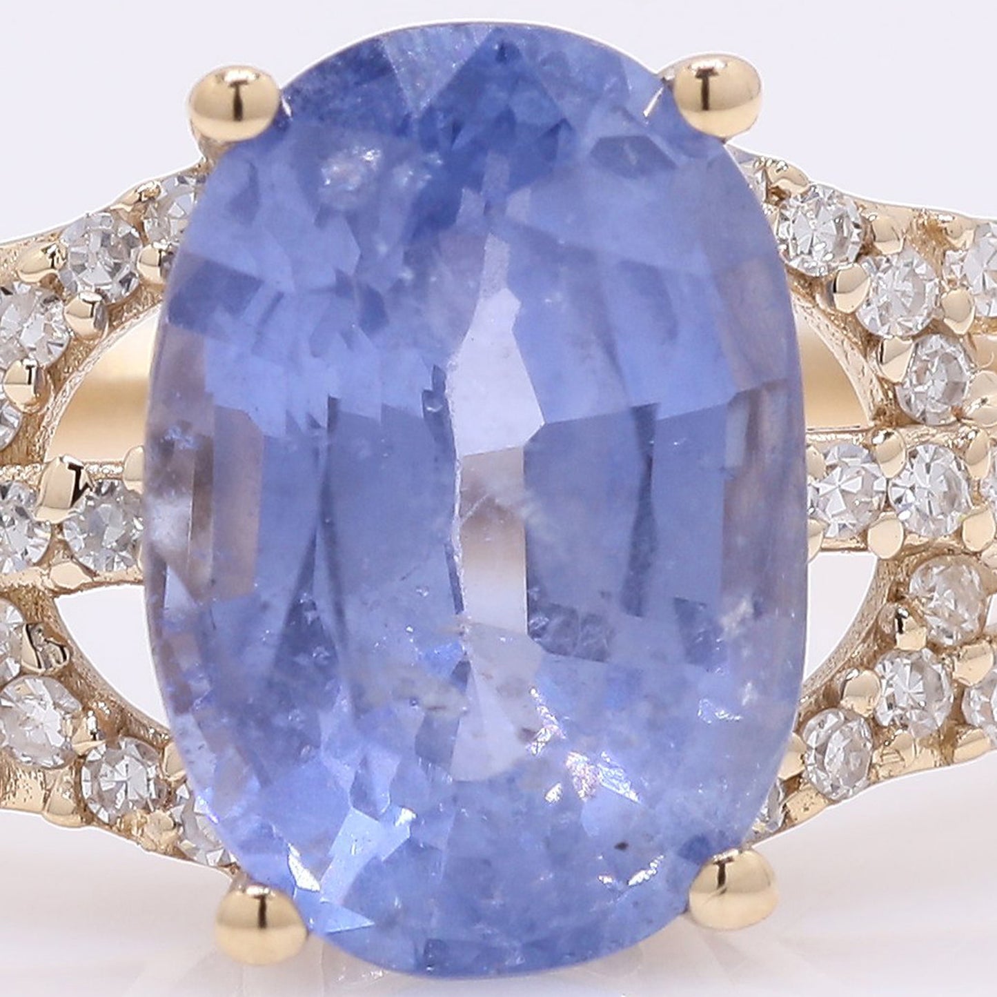 2.50 Ct Oval Mixed Cut Natural Sapphire 14K Gold Ring