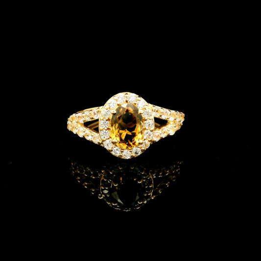 1.34 Ct Oval Tourmaline 14K Gold Ring
