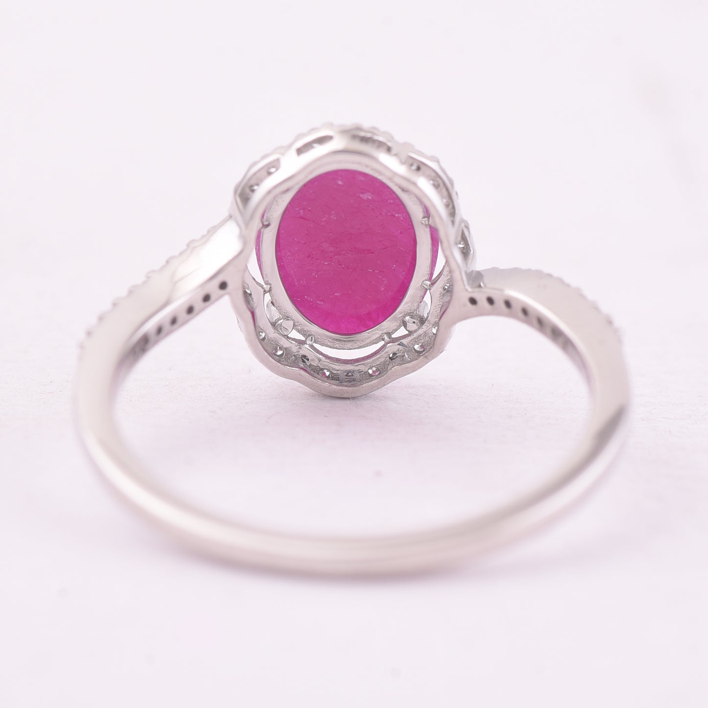 1.36 Ct Oval Mixed Cut Natural Ruby 950 Platinum Ring