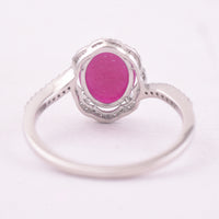 1.36 Ct Oval Mixed Cut Natural Ruby 950 Platinum Ring