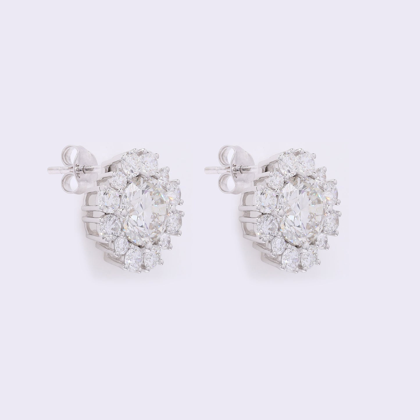 4.65 Carats Lab Grown Diamond 14K Gold Earrings