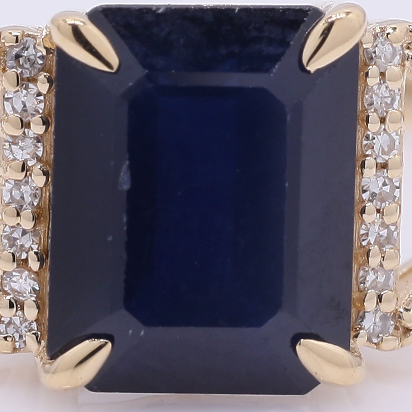 3.02 Ct Octagon Step Cut Natural Sapphire 14K Gold Ring