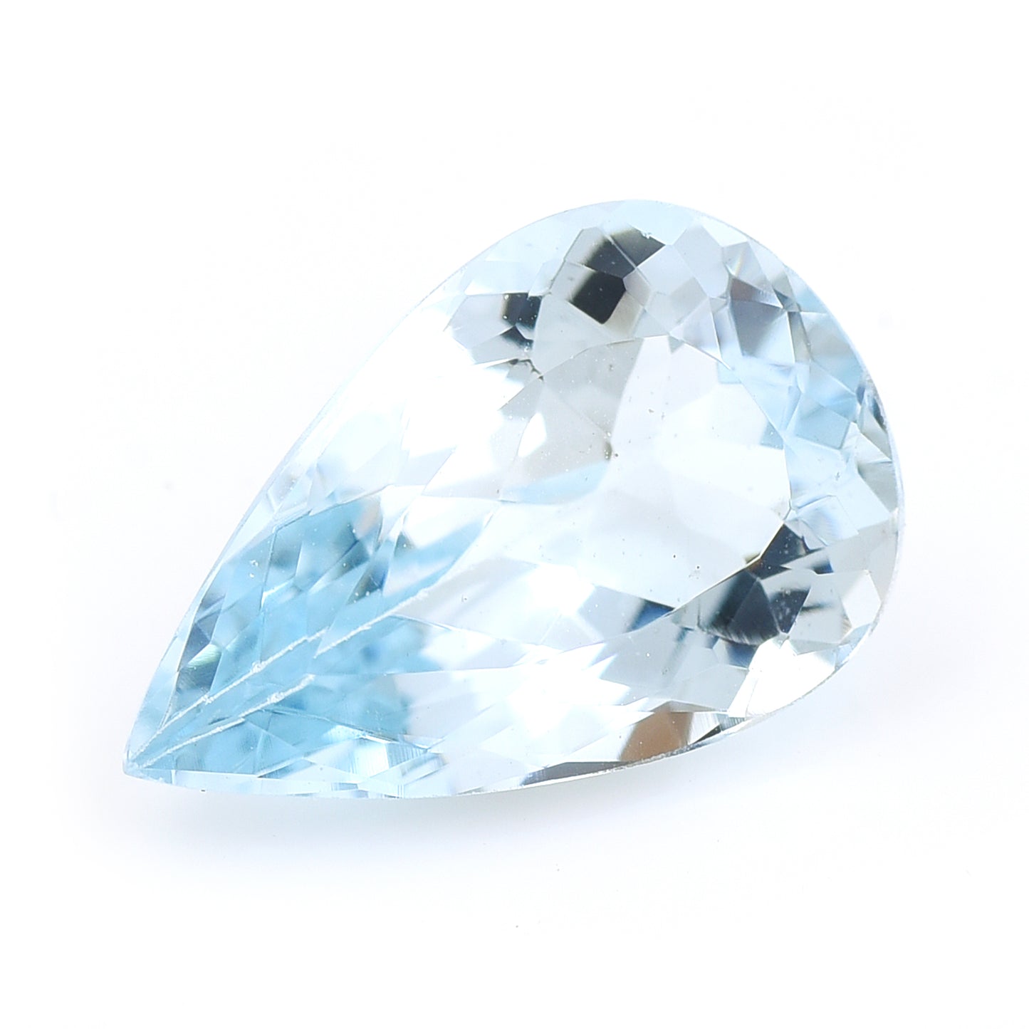 3.18 Natural Beryl Aquamarine Pear Mixed Cut Gemstone