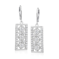 3.02 ct. Moissanite Round Sterling Silver Women Earrings