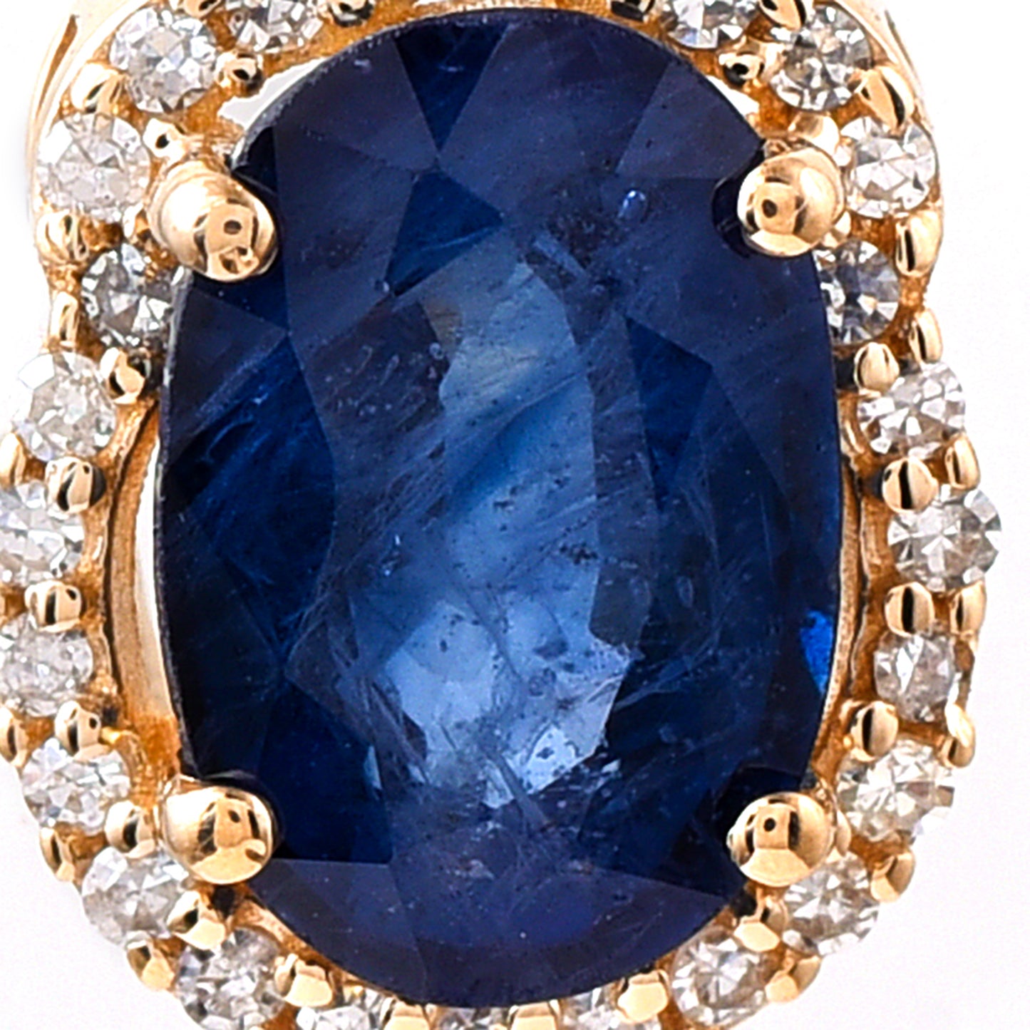1.69 Ct Oval Mixed Cut Natural Sapphire 14K Gold Pendant