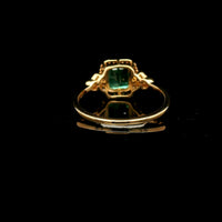 1.21 Ct Octagon Step Cut Natural Emerald 14K Gold Ring