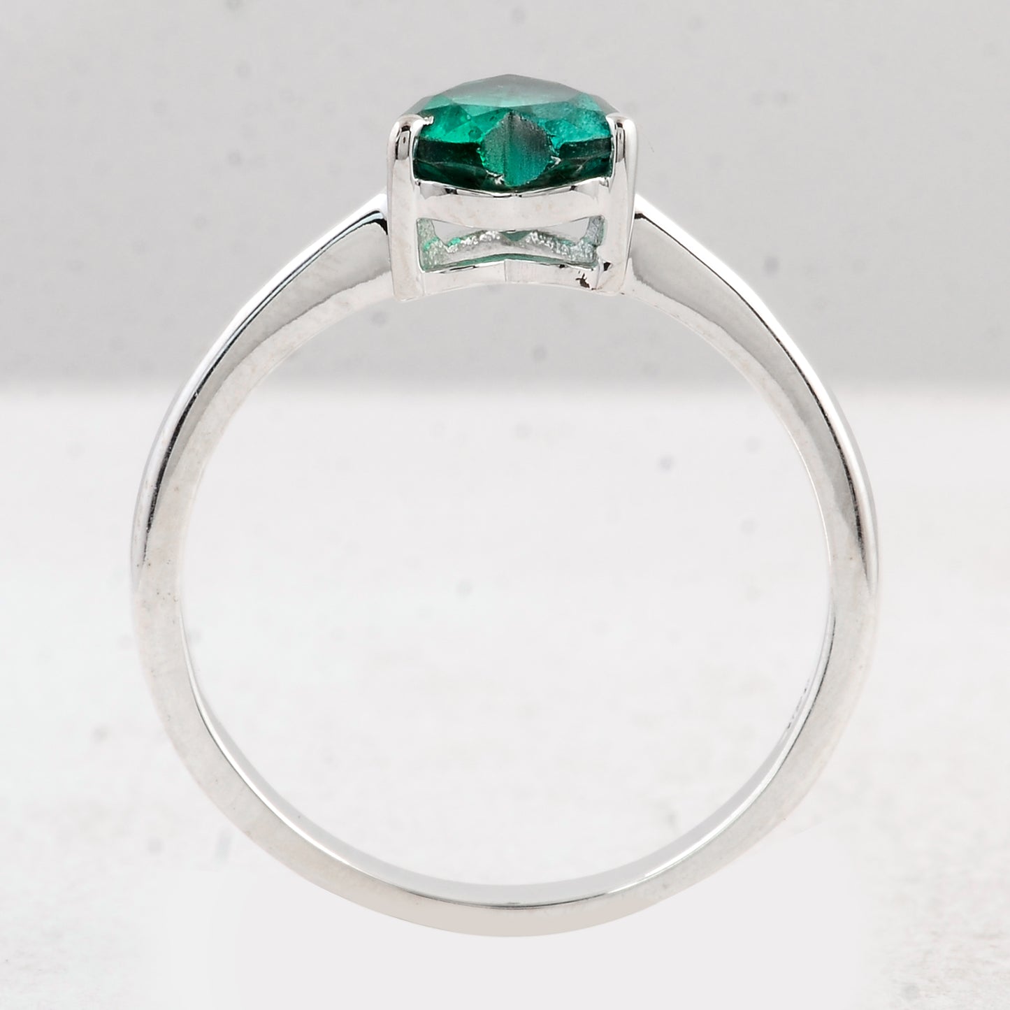 1.43 Ct Heart Green Topaz 925 Sterling Silver Ring