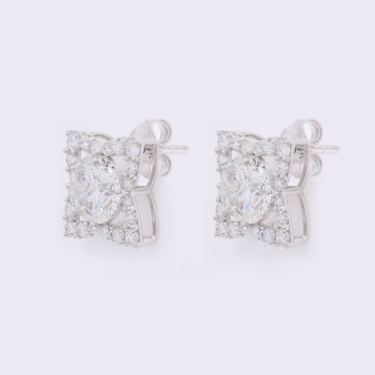 3.83 Carats Lab Grown Diamond 14K Gold Earrings