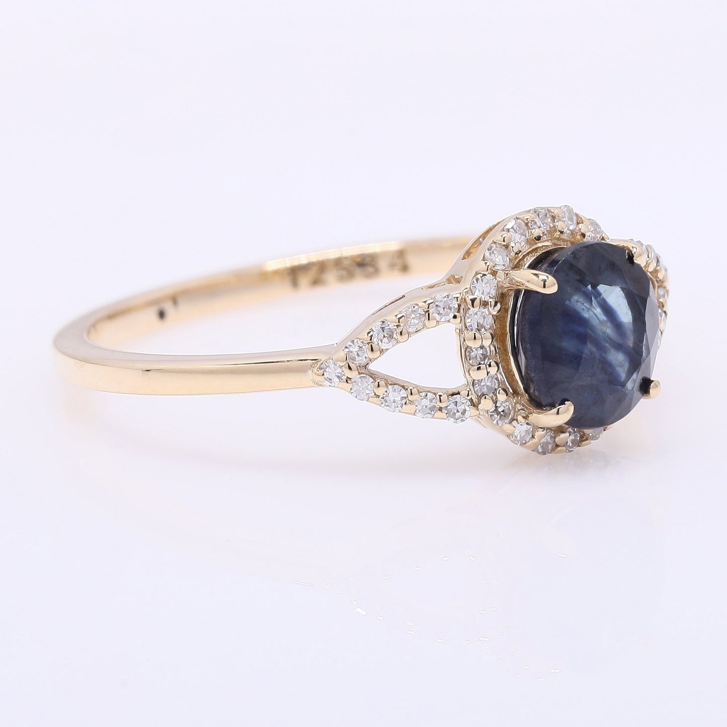 1.18 Ct Oval Mixed Cut Natural Sapphire 14K Gold Ring
