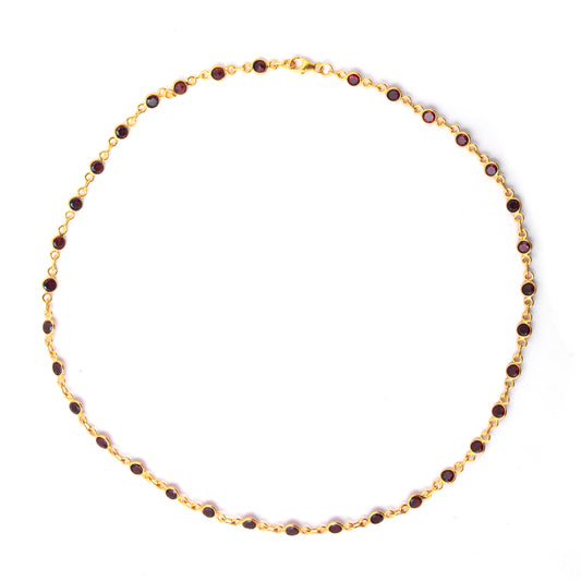 12.37 Ct Round Dyed Ruby 925 Sterling Silver Necklace