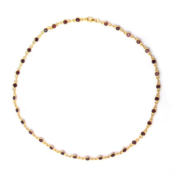 12.37 Ct Round Dyed Ruby 925 Sterling Silver Necklace