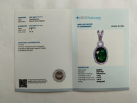 3.02 Ct Oval Mixed Cut Natural Green Sapphire 950 Platinum Pendant