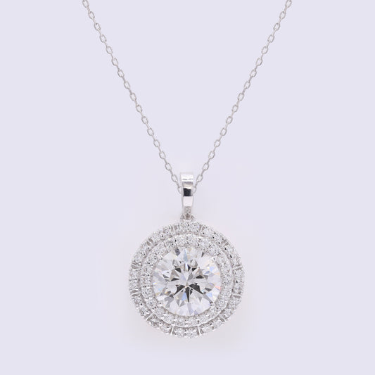 3.22 Carats Lab Grown Diamond 14K Gold Pendant
