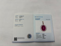 7.74 Ct Oval Cabochon Cut Natural Ruby 14K Gold Pendant