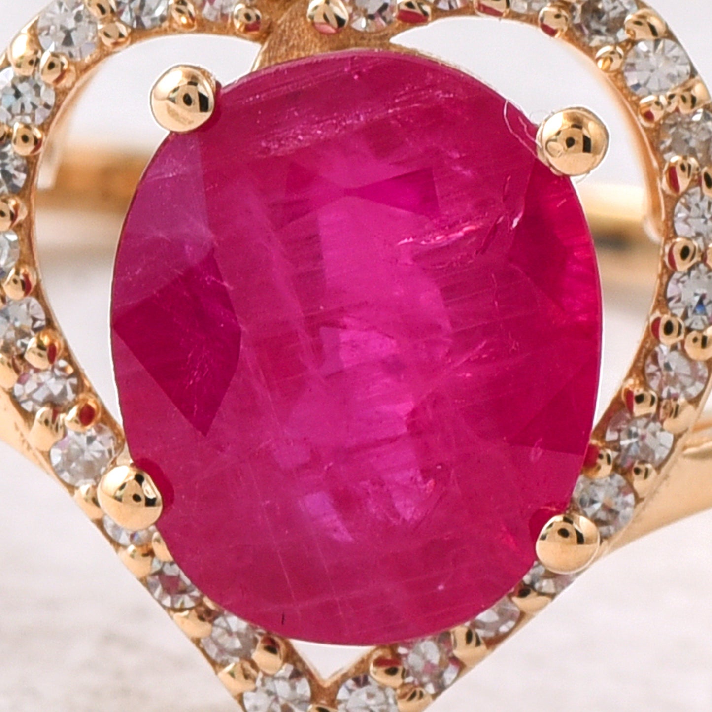1.79 Ct Oval Mixed Cut Natural Ruby 14K Gold Ring