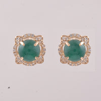 2.25 Ct Round Emerald 9K Gold Earrings