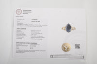 3.52 Carats Natrual Corundum Sapphire 14K Gold Ring