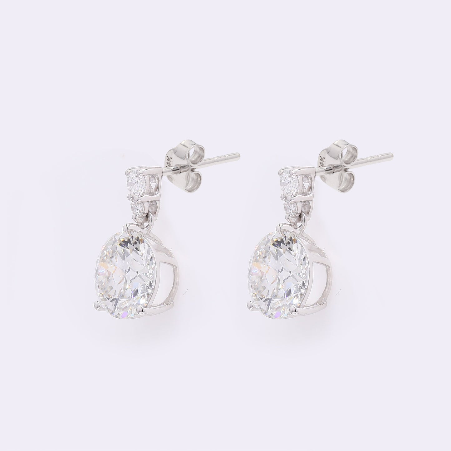 4.17 Carats Lab Grown Diamond 14K Gold Earrings