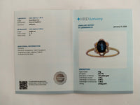 1.57 Ct Oval Mixed Cut Natural Sapphire 14K Gold Ring