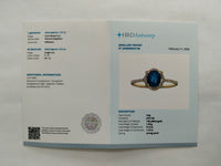 1.39 Ct Oval Mixed Cut Natural Sapphire 14K Gold Ring