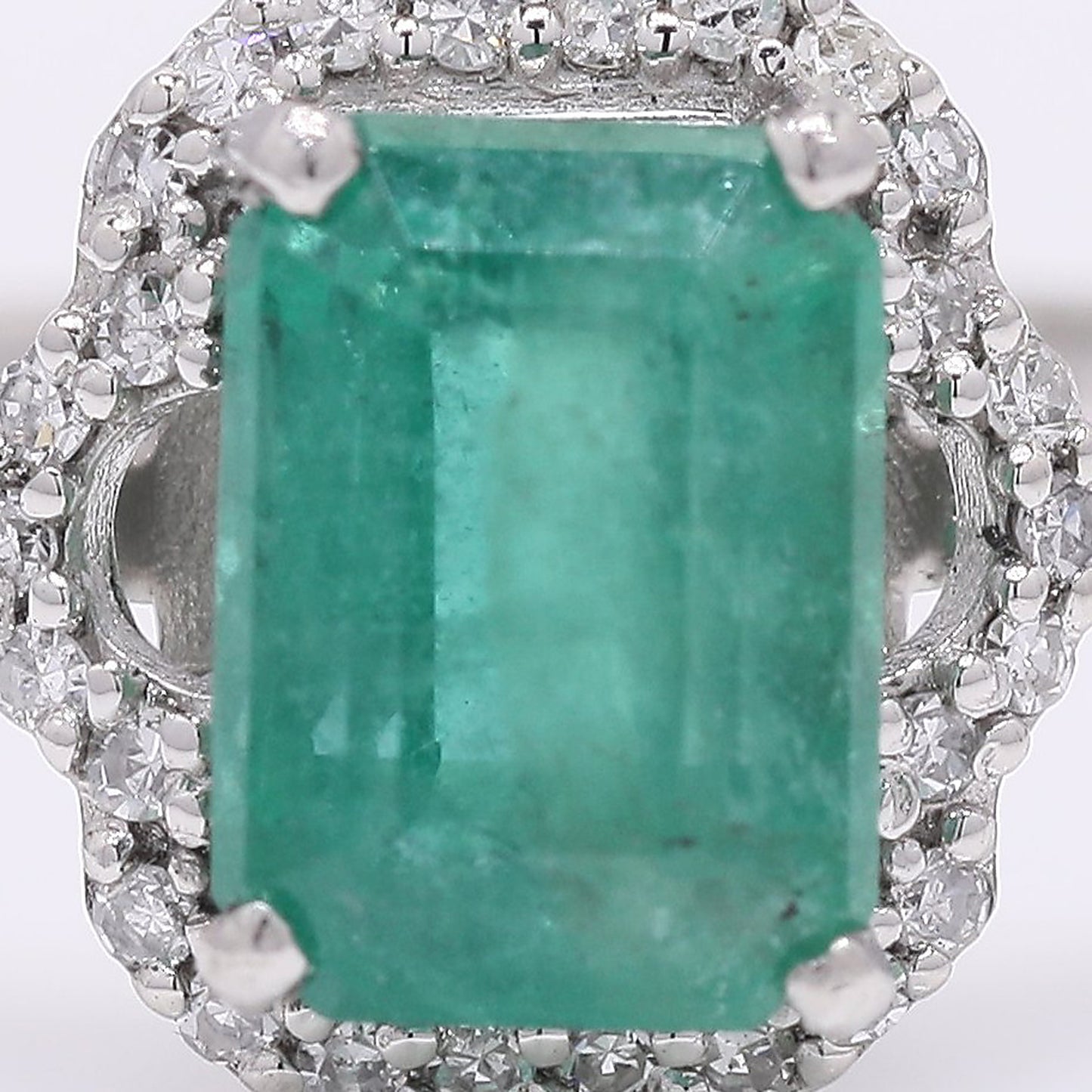 1.31 Ct Octagon Step Cut Natural Emerald 950 Platinum Ring