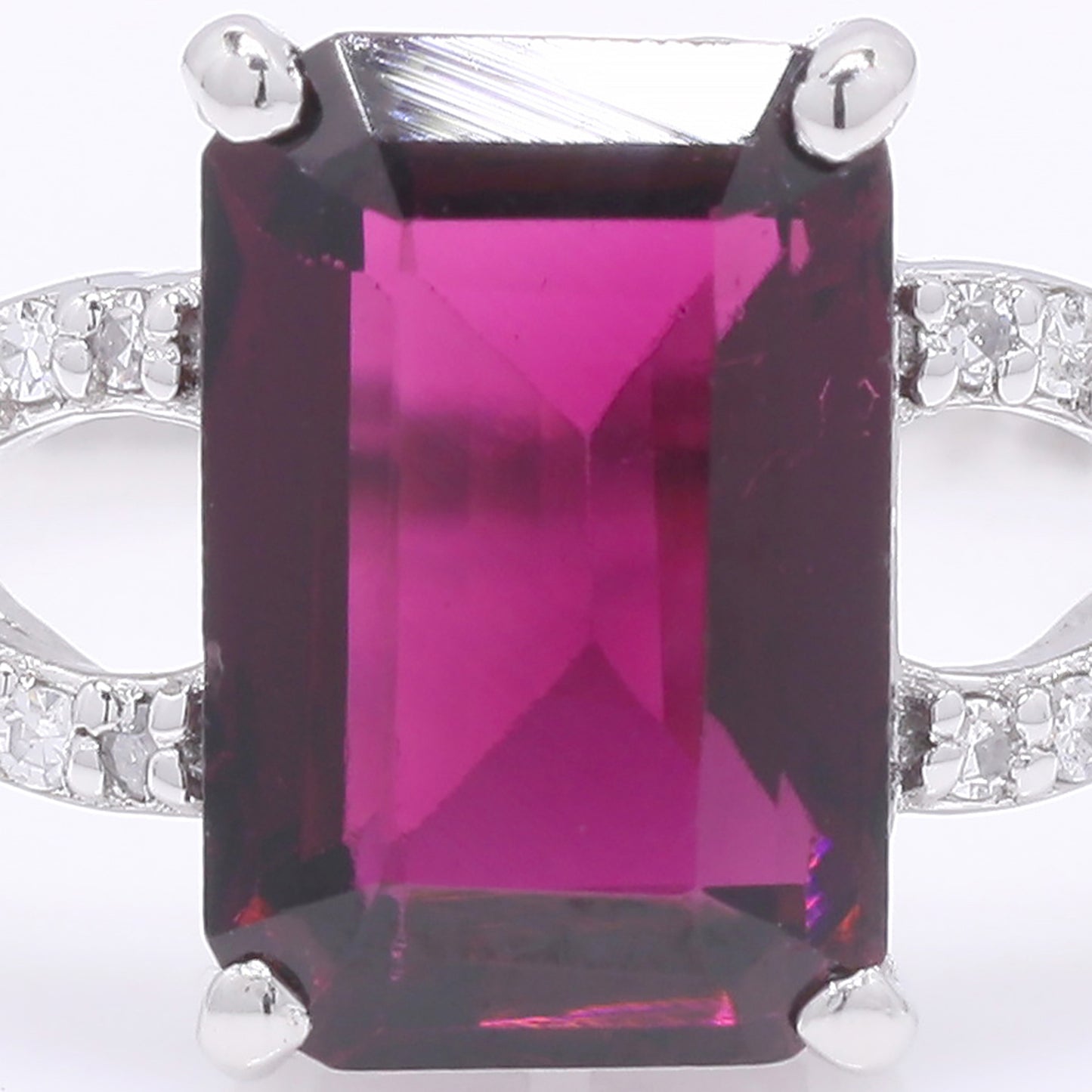 1.88 Ct Octagon Step Cut Natural Pink Tourmaline 950 Platinum Ring