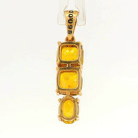 2.13 Ct Cushion Yellow Diamond 14K Gold Pendant