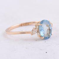 1.25 Ct Oval Natural Aquamarine 14K Gold Ring