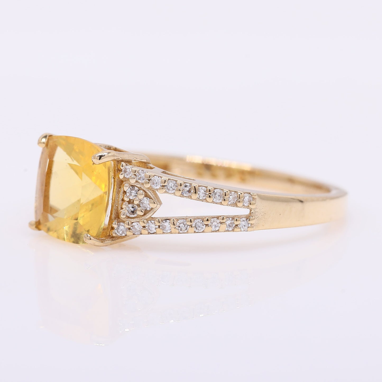 1.05 Ct Cushion Mixed Cut Natural Fire Opal 14K Gold Ring