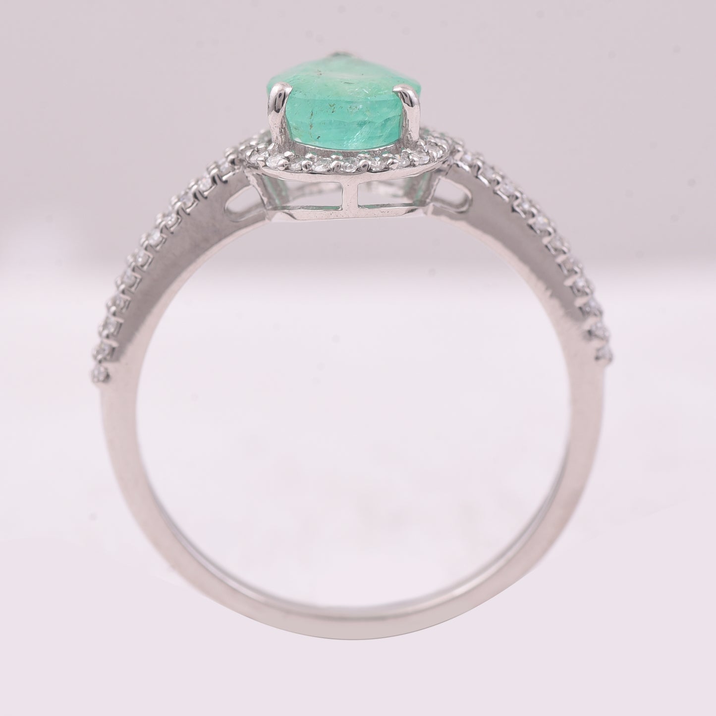 1.39 Ct Pear Mixed Cut Natural Emerald 950 Platinum Ring
