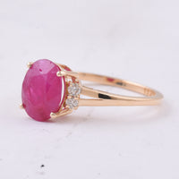 2.62 Ct Oval Natural Ruby 14K Gold Ring
