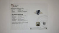 4.86 Ct Oval Mixed Cut Lab Grown Sapphire 14K Gold Ring