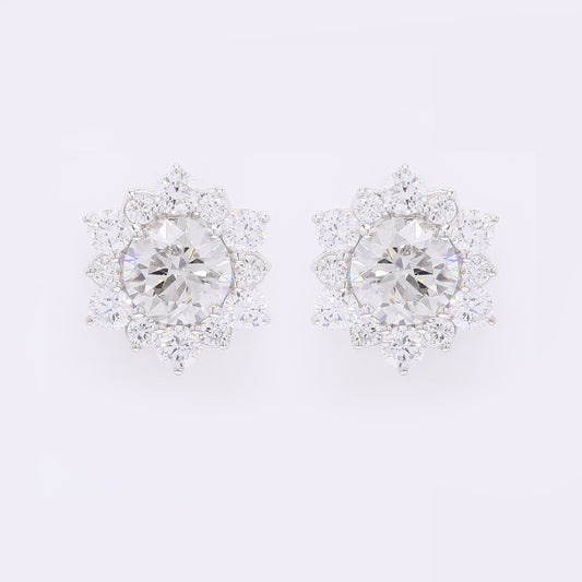 3.49 Carats Lab Grown Diamond 14K Gold Earrings