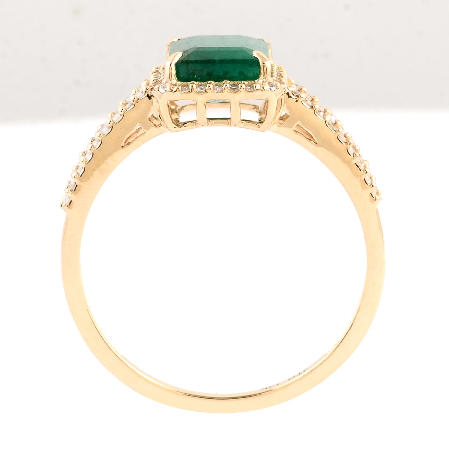1.75 Ct Emerald Cut Natural Beryl Emerald 14K Gold Ring