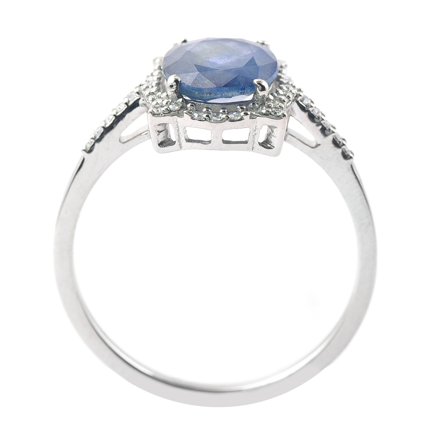 2.14 Ct Oval Mixed Cut Natural Sapphire 950 Platinum Ring