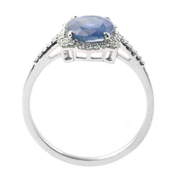2.14 Ct Oval Mixed Cut Natural Sapphire 950 Platinum Ring